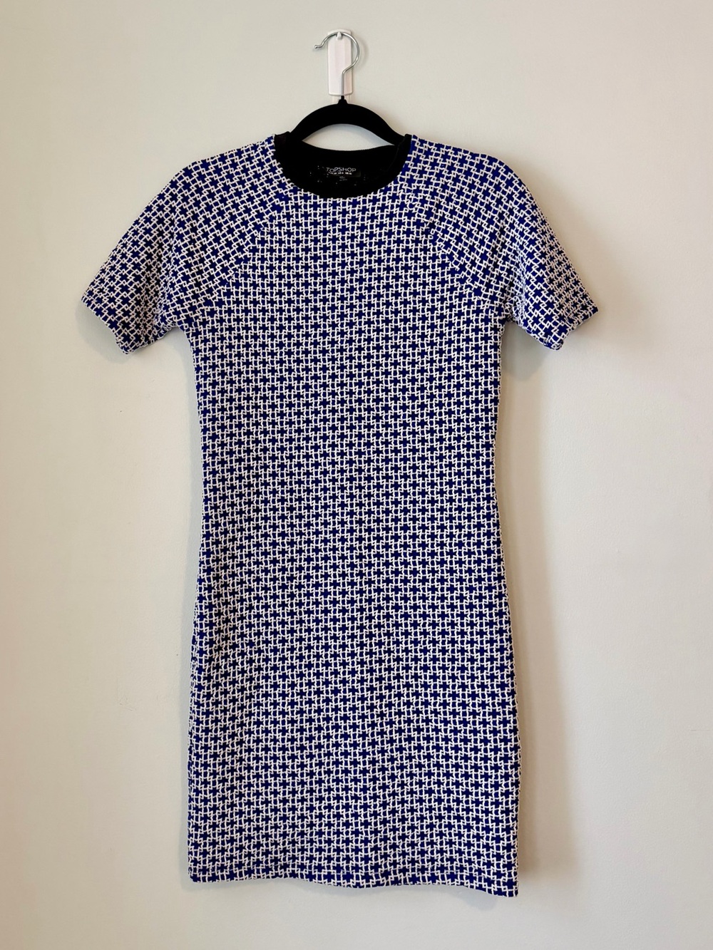 Vintage Topshop Blue and White Mod Inspired Mini Dress